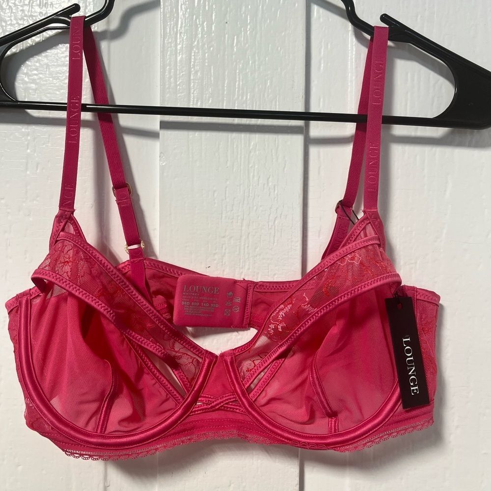 NWT Lounge Whitney Pink Unlined lace bra size 36D